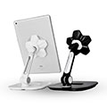 Support de Bureau Support Tablette Flexible Universel Pliable Rotatif 360 H03 pour Apple iPad Mini 4 Blanc