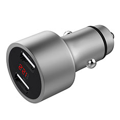 3.1A Adaptateur de Voiture Chargeur Rapide Double USB Port Universel pour Accessories Da Cellulare Bastone Selfie Argent
