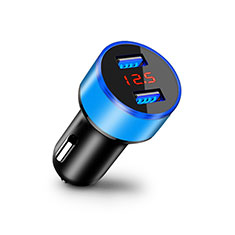 3.1A Adaptateur de Voiture Chargeur Rapide Double USB Port Universel K03 pour Motorola Moto Edge 20 Pro 5G Bleu