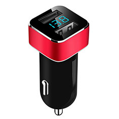 3.1A Adaptateur de Voiture Chargeur Rapide Double USB Port Universel pour Samsung Galaxy J7 Plus Rouge
