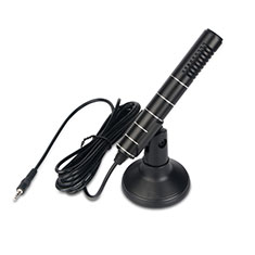 3.5mm Mini Microphone de Poche Elegant Karaoke Haut-Parleur avec Support K02 pour Vivo X80 5G Noir