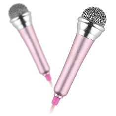 3.5mm Mini Microphone de Poche Elegant Karaoke Haut-Parleur avec Support M12 pour Vivo iQOO Z7 5G Rose