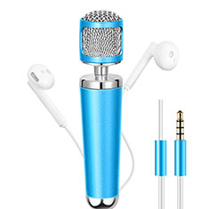3.5mm Mini Microphone de Poche Elegant Karaoke Haut-Parleur pour Oppo A16 Bleu Ciel