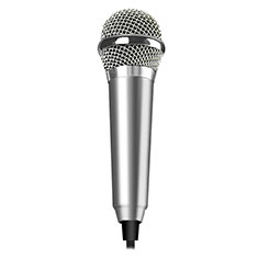 3.5mm Mini Microphone de Poche Elegant Karaoke Haut-Parleur M04 pour Huawei Honor 9 Lite Argent