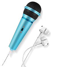 3.5mm Mini Microphone de Poche Elegant Karaoke Haut-Parleur M05 pour Sharp Aquos R7s Bleu Ciel
