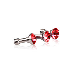 Bouchon Anti-poussiere Jack 3.5mm Android Apple Universel D01 pour Huawei Y9 2019 Rouge