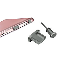 Bouchon Anti-poussiere USB-B Jack Android Universel H01 pour Vivo iQOO U3 5G Gris Fonce