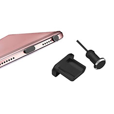 Bouchon Anti-poussiere USB-B Jack Android Universel H01 pour Samsung Galaxy A7 Duos SM-A700F A700FD Noir