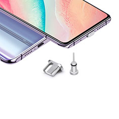 Bouchon Anti-poussiere USB-B Jack Android Universel H02 pour Huawei Y9 2019 Argent