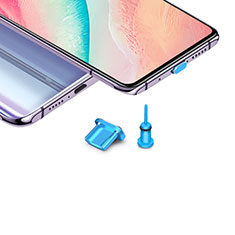 Bouchon Anti-poussiere USB-B Jack Android Universel H02 pour Huawei Y9 2019 Bleu