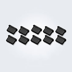 Bouchon Anti-poussiere USB-C Jack Type-C Universel 10PCS H01 pour Samsung Galaxy A7 Duos SM-A700F A700FD Noir