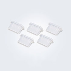 Bouchon Anti-poussiere USB-C Jack Type-C Universel 5PCS H01 pour Sharp Aquos R7s Blanc