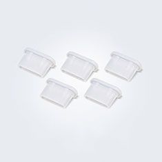 Bouchon Anti-poussiere USB-C Jack Type-C Universel 5PCS H01 pour Apple iPhone 16 Blanc