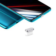 Bouchon Anti-poussiere USB-C Jack Type-C Universel H02 pour Huawei Y9 2019 Argent
