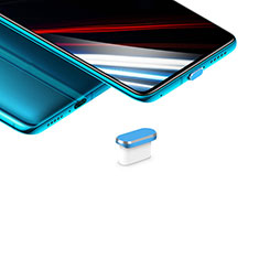 Bouchon Anti-poussiere USB-C Jack Type-C Universel H02 pour Huawei Y9 2019 Bleu