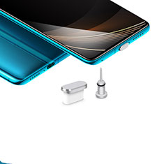 Bouchon Anti-poussiere USB-C Jack Type-C Universel H03 pour Samsung Galaxy A2 Core A260F A260G Argent
