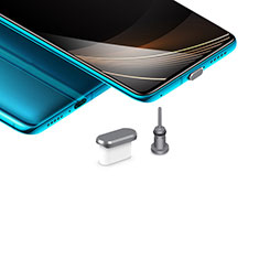 Bouchon Anti-poussiere USB-C Jack Type-C Universel H03 pour Samsung Galaxy Grand Plus Gris Fonce