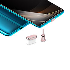 Bouchon Anti-poussiere USB-C Jack Type-C Universel H03 pour Huawei Y9 2019 Or Rose
