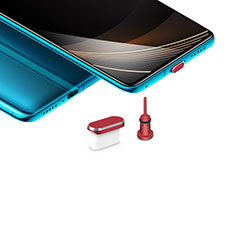 Bouchon Anti-poussiere USB-C Jack Type-C Universel H03 pour Huawei Y9 2019 Rouge
