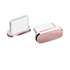 Bouchon Anti-poussiere USB-C Jack Type-C Universel H06 pour Apple iPhone 15 Pro Or Rose