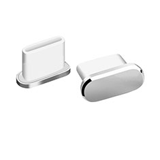 Bouchon Anti-poussiere USB-C Jack Type-C Universel H06 pour Apple iPhone 16 Plus Argent