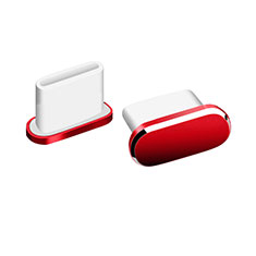 Bouchon Anti-poussiere USB-C Jack Type-C Universel H06 pour Apple iPhone 16 Rouge