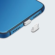 Bouchon Anti-poussiere USB-C Jack Type-C Universel H07 pour Samsung Galaxy A7 Duos SM-A700F A700FD Argent