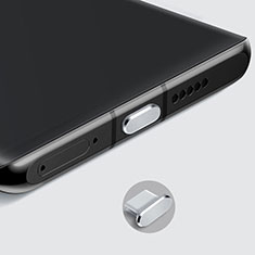 Bouchon Anti-poussiere USB-C Jack Type-C Universel H08 pour Samsung Galaxy Fresh Trend Duos S7392 Argent