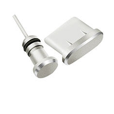Bouchon Anti-poussiere USB-C Jack Type-C Universel H09 pour Apple iPhone 15 Pro Argent