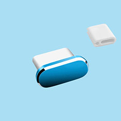 Bouchon Anti-poussiere USB-C Jack Type-C Universel H10 pour Sharp Aquos Sense4 Basic Bleu