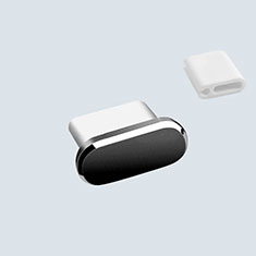 Bouchon Anti-poussiere USB-C Jack Type-C Universel H10 pour Samsung Galaxy A7 Duos SM-A700F A700FD Noir