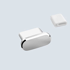 Bouchon Anti-poussiere USB-C Jack Type-C Universel H10 pour Apple iPad Pro 12.9 (2022) Argent