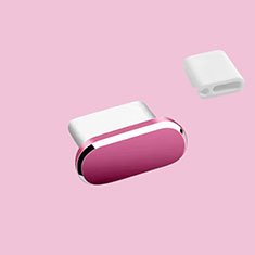 Bouchon Anti-poussiere USB-C Jack Type-C Universel H10 pour Google Pixel 6 Pro 5G Rose Rouge