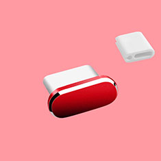 Bouchon Anti-poussiere USB-C Jack Type-C Universel H10 pour Sharp Aquos Sense4 Basic Rouge