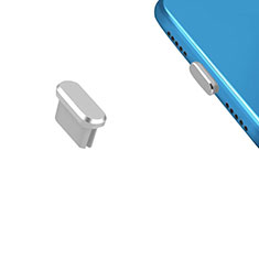 Bouchon Anti-poussiere USB-C Jack Type-C Universel H13 pour Samsung Galaxy A7 Duos SM-A700F A700FD Argent