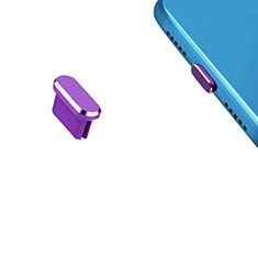 Bouchon Anti-poussiere USB-C Jack Type-C Universel H13 pour Samsung Galaxy A7 Duos SM-A700F A700FD Violet