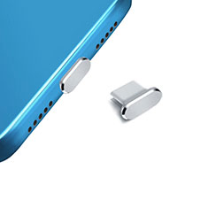 Bouchon Anti-poussiere USB-C Jack Type-C Universel H14 pour Huawei Wiko Wim Lite 4G Argent