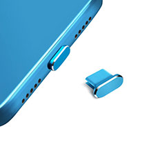 Bouchon Anti-poussiere USB-C Jack Type-C Universel H14 pour Sharp Aquos Sense4 Basic Bleu