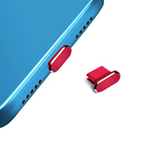 Bouchon Anti-poussiere USB-C Jack Type-C Universel H14 pour Samsung Galaxy A21 European Rouge