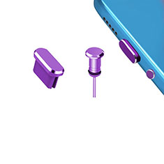 Bouchon Anti-poussiere USB-C Jack Type-C Universel H15 pour Samsung Galaxy A7 Duos SM-A700F A700FD Violet