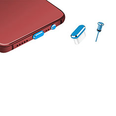 Bouchon Anti-poussiere USB-C Jack Type-C Universel H17 pour Sharp Aquos Sense4 Basic Bleu