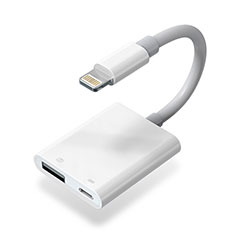 Cable Lightning vers USB OTG H01 pour Apple iPad 10.2 (2020) Blanc