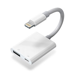 Cable Lightning vers USB OTG H01 pour Apple iPad Mini 4 Blanc