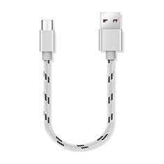 Cable Micro USB Android Universel 25cm S05 pour Samsung Galaxy Fresh Trend Duos S7392 Argent