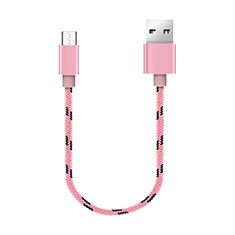 Cable Micro USB Android Universel 25cm S05 pour Huawei P Smart Pro 2019 Rose