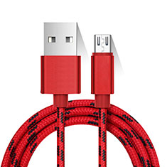 Cable Micro USB Android Universel M01 pour Samsung Galaxy C9 Pro Rouge