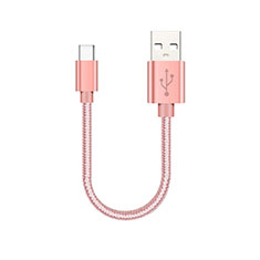 Cable Type-C Android Universel 30cm S05 pour Samsung Galaxy M01 Or Rose