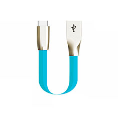 Cable Type-C Android Universel 30cm S06 pour Huawei Y7 2018 Bleu