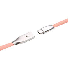 Cable Type-C Android Universel T03 pour Oppo A58 5G Rose