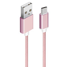 Cable Type-C Android Universel T04 pour Oppo A58 5G Rose